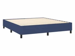New Estructura de cama box spring tela azul 180x200 cm Somier - 180X200Cm