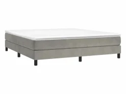 Clicnbuy Estructura de cama box spring terciopelo gris claro 160x200 cm