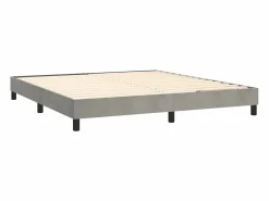 Clicnbuy Estructura de cama box spring terciopelo gris claro 160x200 cm