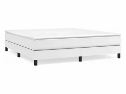 Sale Estructura de cama box spring cuero sintético blanco 180x200 cm Somier - 180X200Cm