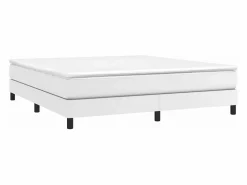 Sale Estructura de cama box spring cuero sintético blanco 180x200 cm Somier - 180X200Cm