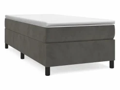 Online Estructura de cama box spring terciopelo gris oscuro 90x190 cm Somier - 90X190Cm