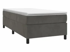Online Estructura de cama box spring terciopelo gris oscuro 90x190 cm Somier - 90X190Cm
