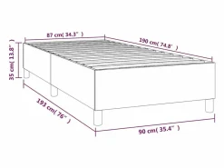 Online Estructura de cama box spring terciopelo gris oscuro 90x190 cm Somier - 90X190Cm