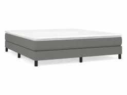 Clearance Estructura de cama box spring tela gris oscuro 160x200 cm Somier - 160X200Cm