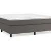 Best Estructura de cama box spring cuero sintético gris 160x200 cm Somier - 160X200Cm