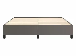 Best Estructura de cama box spring cuero sintético gris 160x200 cm Somier - 160X200Cm