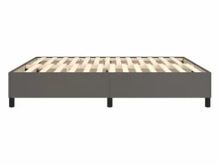 Best Estructura de cama box spring cuero sintético gris 160x200 cm Somier - 160X200Cm