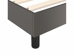 Best Estructura de cama box spring cuero sintético gris 160x200 cm Somier - 160X200Cm