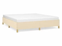 Sale Estructura de cama box spring tela color crema 180x200 cm Somier - 180X200Cm
