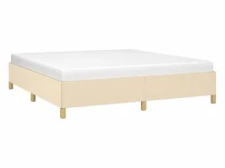 Sale Estructura de cama box spring tela color crema 180x200 cm Somier - 180X200Cm