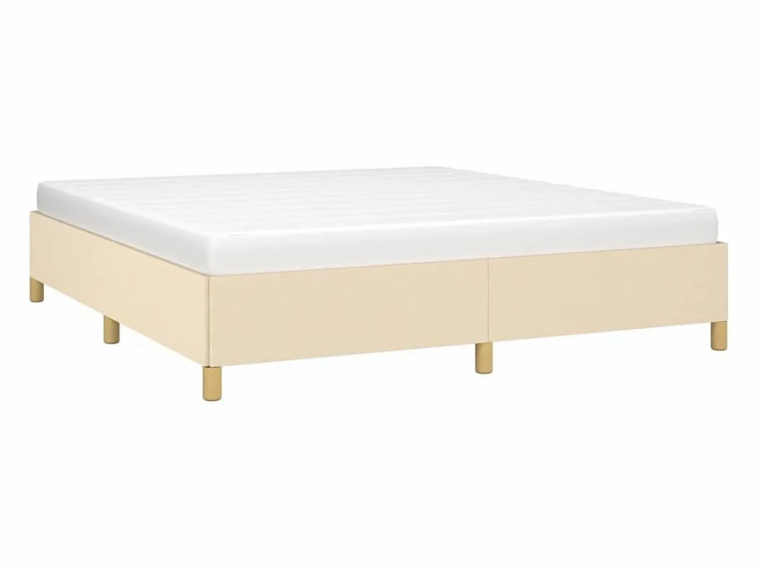 Sale Estructura de cama box spring tela color crema 180x200 cm Somier - 180X200Cm