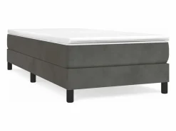 Clicnbuy Estructura de cama box spring terciopelo gris oscuro 90x190 cm