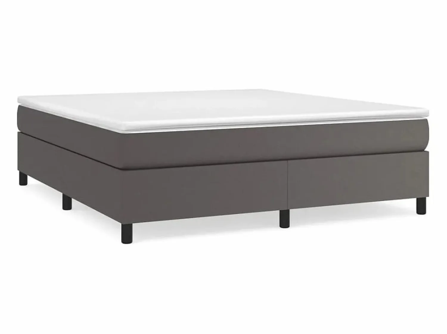 Best Clicnbuy Estructura de cama box spring cuero sintético gris 180x200 cm