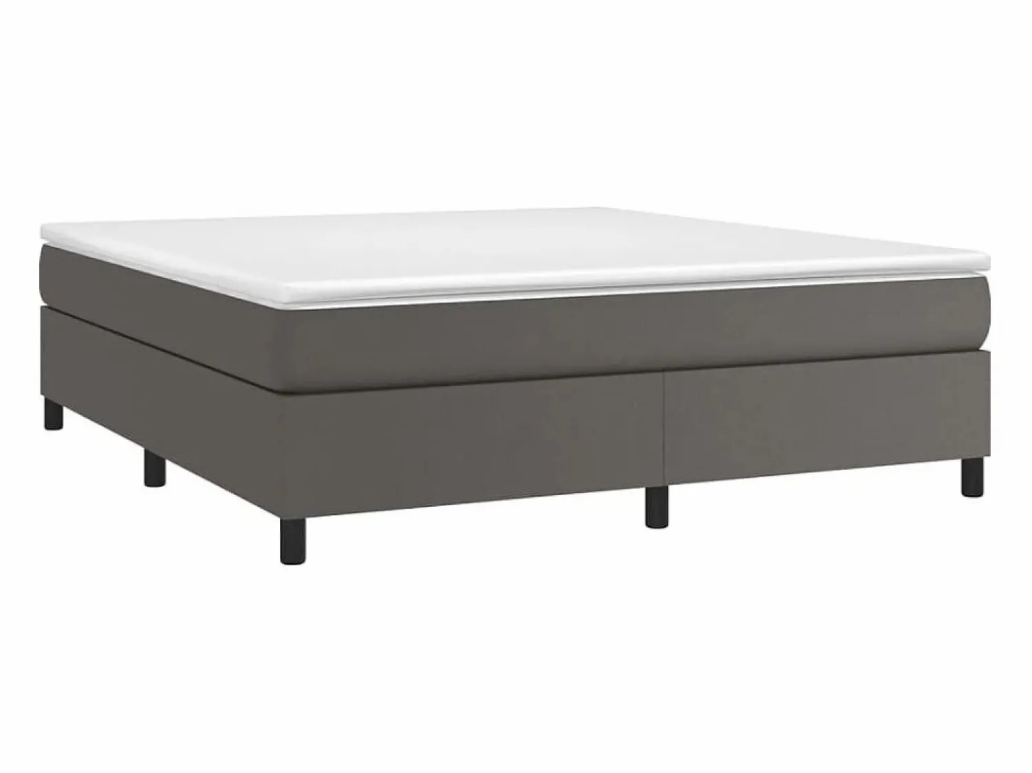 Best Clicnbuy Estructura de cama box spring cuero sintético gris 180x200 cm