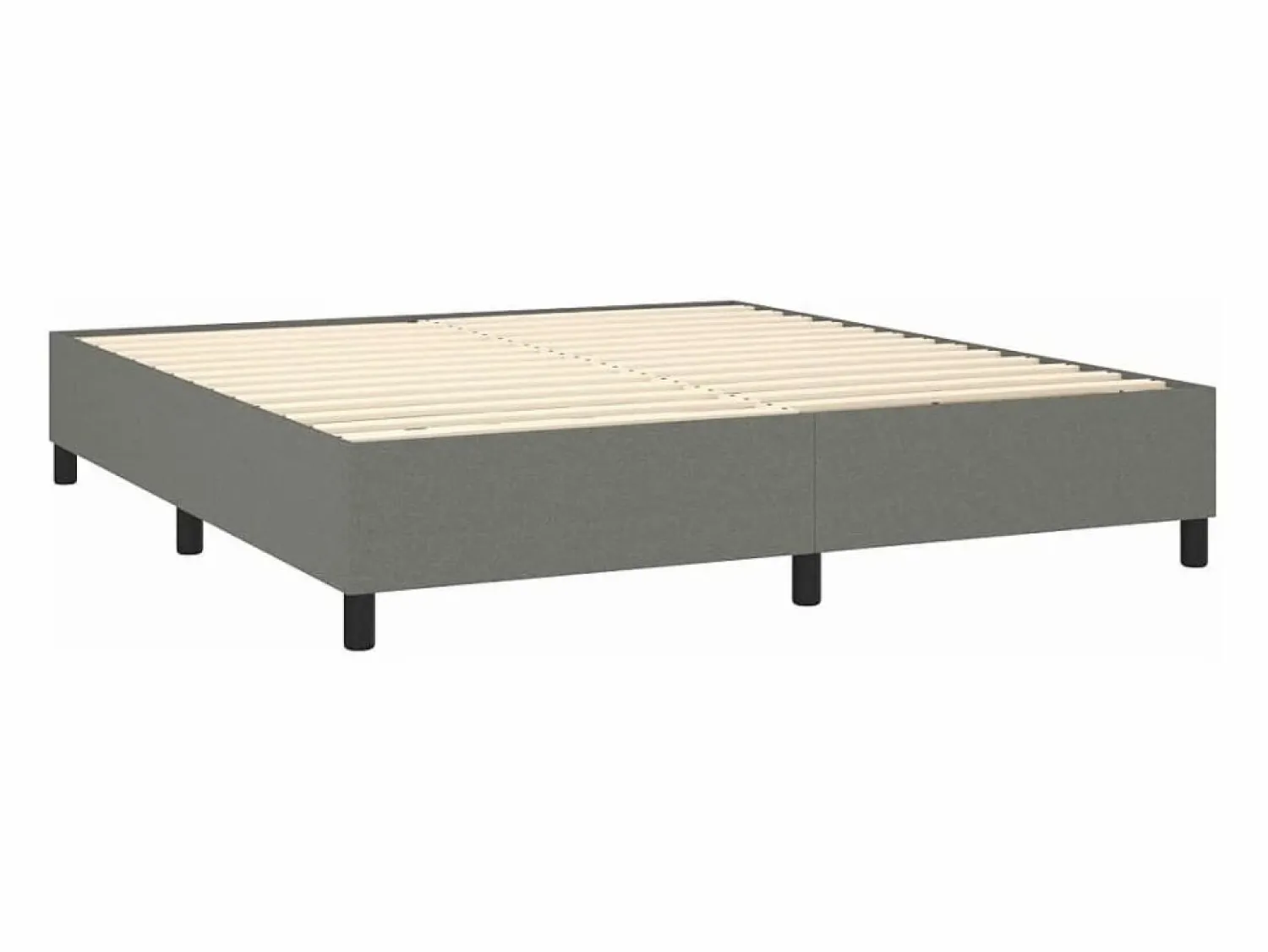 Clicnbuy Estructura de cama box spring tela gris oscuro 180x200 cm