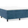 Online Clicnbuy Estructura de cama box spring terciopelo azul oscuro 140x190 cm