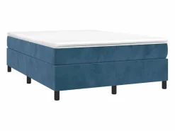 Online Clicnbuy Estructura de cama box spring terciopelo azul oscuro 140x190 cm