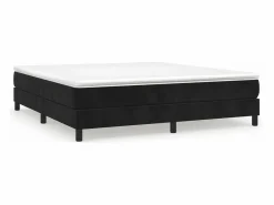 Clicnbuy Estructura de cama box spring terciopelo negro 160x200 cm
