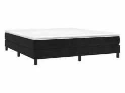 Clicnbuy Estructura de cama box spring terciopelo negro 160x200 cm