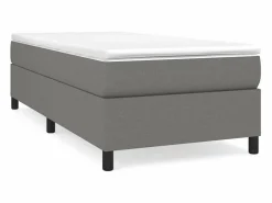 Discount Clicnbuy Estructura de cama box spring tela gris oscuro 90x190 cm