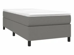 Discount Clicnbuy Estructura de cama box spring tela gris oscuro 90x190 cm