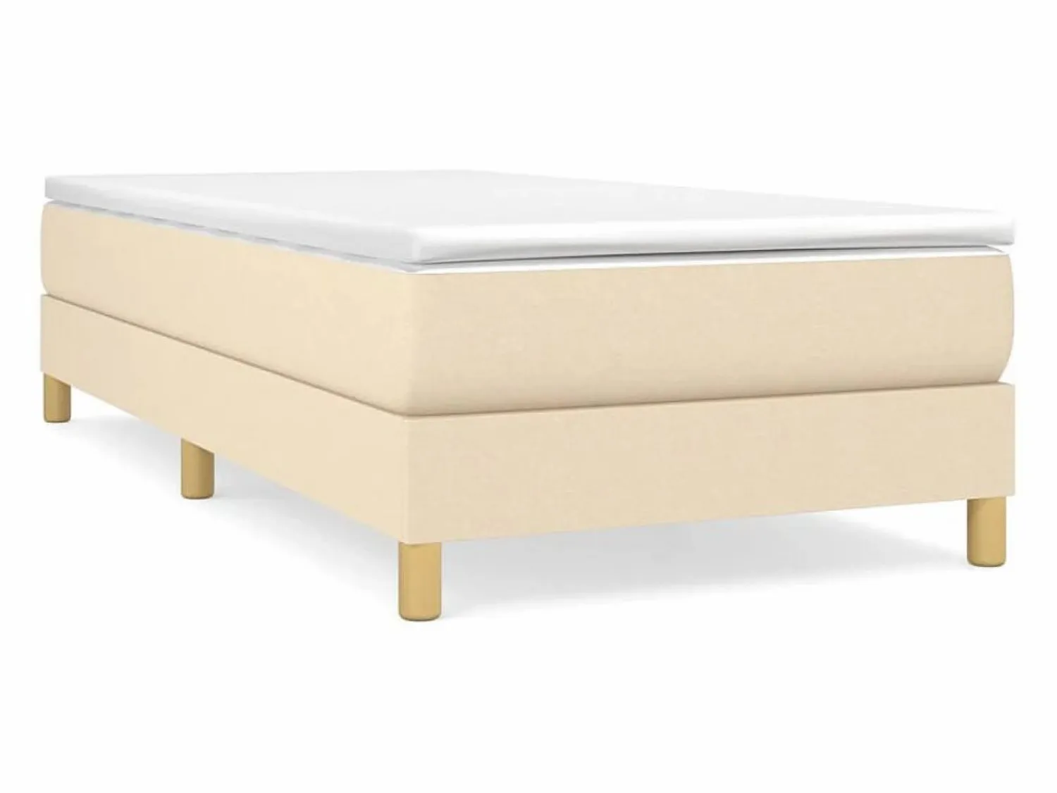 Outlet Clicnbuy Estructura de cama box spring tela color crema 90x190 cm
