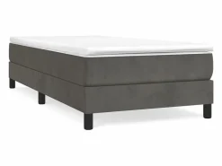 Clicnbuy Estructura de cama box spring terciopelo gris oscuro 90x190 cm