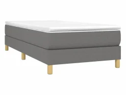 Sale Clicnbuy Estructura de cama box spring tela gris oscuro 90x190 cm