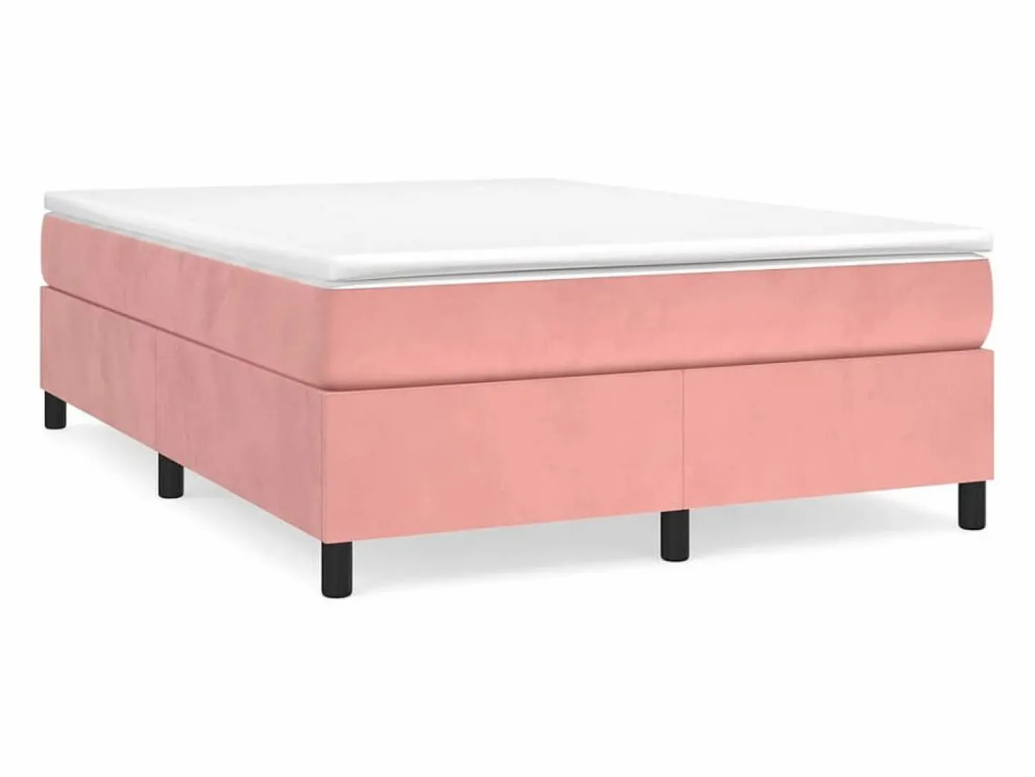 Clicnbuy Estructura de cama box spring terciopelo rosa 140x190 cm