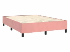 Clicnbuy Estructura de cama box spring terciopelo rosa 140x190 cm