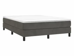 Clicnbuy Estructura de cama box spring terciopelo gris oscuro 140x190cm