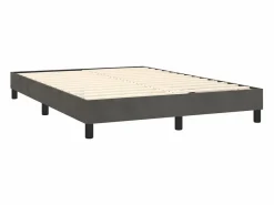 Clicnbuy Estructura de cama box spring terciopelo gris oscuro 140x190cm