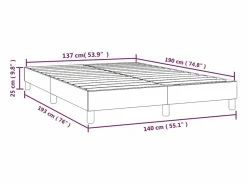 Clicnbuy Estructura de cama box spring terciopelo gris oscuro 140x190cm