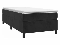 Clicnbuy Estructura de cama box spring terciopelo negro 90x190 cm