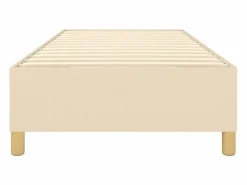 New Clicnbuy Estructura de cama box spring tela color crema 90x200 cm