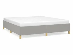 Discount Estructura de cama box spring tela gris claro 160x200 cm Somier - 160X200Cm