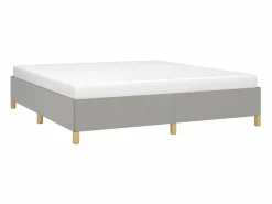 Discount Estructura de cama box spring tela gris claro 160x200 cm Somier - 160X200Cm