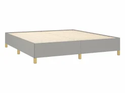 Discount Estructura de cama box spring tela gris claro 160x200 cm Somier - 160X200Cm