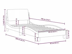 Clearance Estructura de cama Dover terciopelo claro 90x190 cm Cama Terciopelo