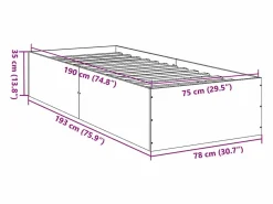 Hot vidaxl Estructura de cama sin colchón madera roble Sonoma 75x190 cm Color natural claro