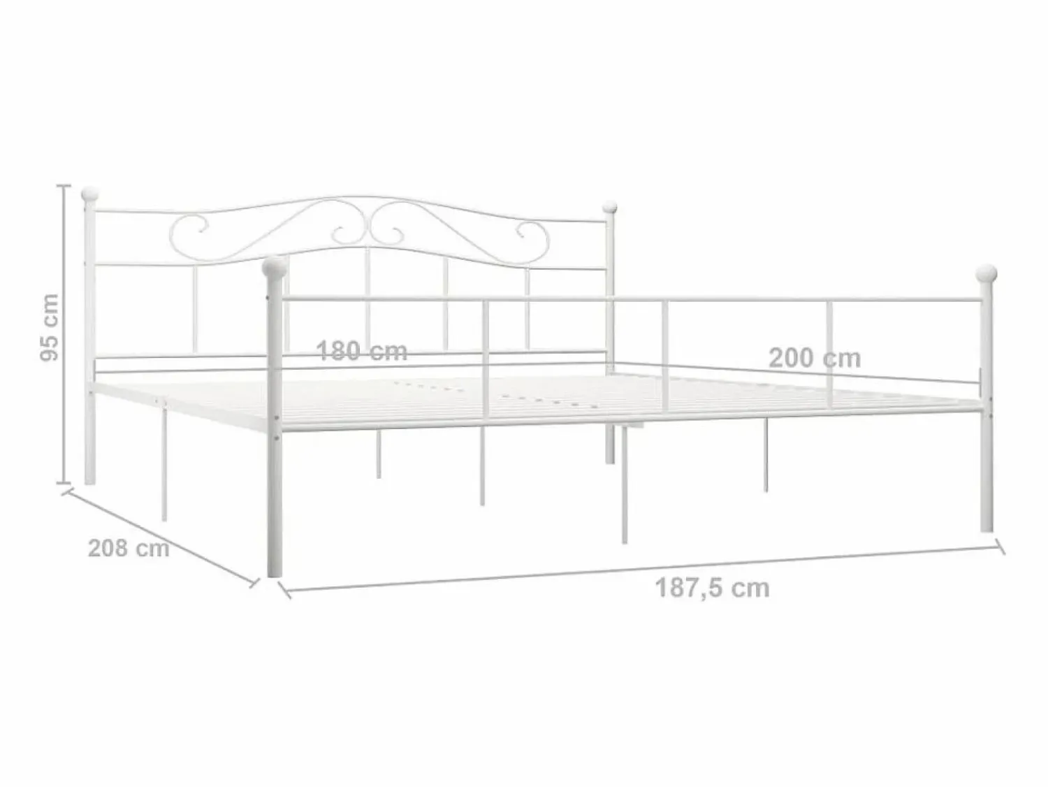 Outlet Estructura de cama sin colchón metal 180x200 cm Somier - 180X200Cm