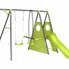 Habitat et jardin Estructura de juego metálica "Dany" con tobogán - 5 aparatos - Verde