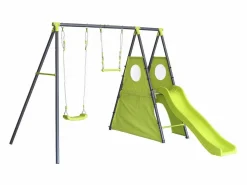 Habitat et jardin Estructura de juego metálica "Kylian" con tobogán - 4 aparatos -