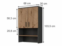 Clearance Estructura para mueble de lavadora antracita/artisan 68x30x103.5 irma Mueble Para Lavadora