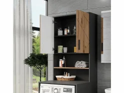 Clearance Estructura para mueble de lavadora antracita/artisan 68x30x103.5 irma Mueble Para Lavadora