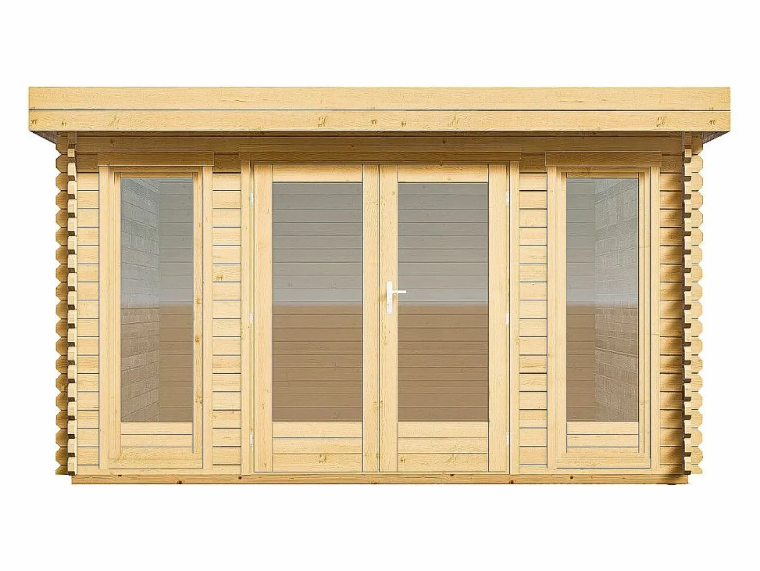 Best EXPERTLAND Estudio / oficina de jardín de madera 17,1 m² - Espesor 40 mm - BOESIA Color natural claro