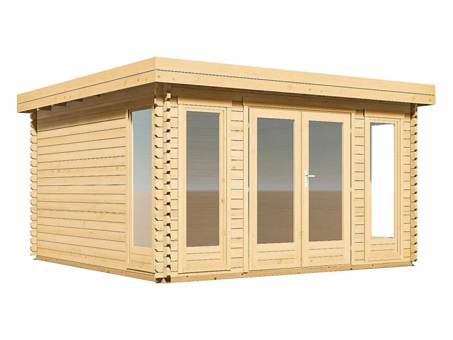 Best EXPERTLAND Estudio / oficina de jardín de madera 17,1 m² - Espesor 40 mm - BOESIA Color natural claro