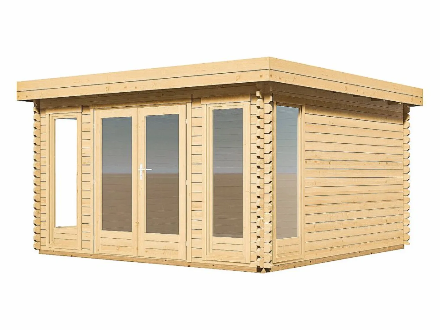 Best EXPERTLAND Estudio / oficina de jardín de madera 17,1 m² - Espesor 40 mm - BOESIA Color natural claro