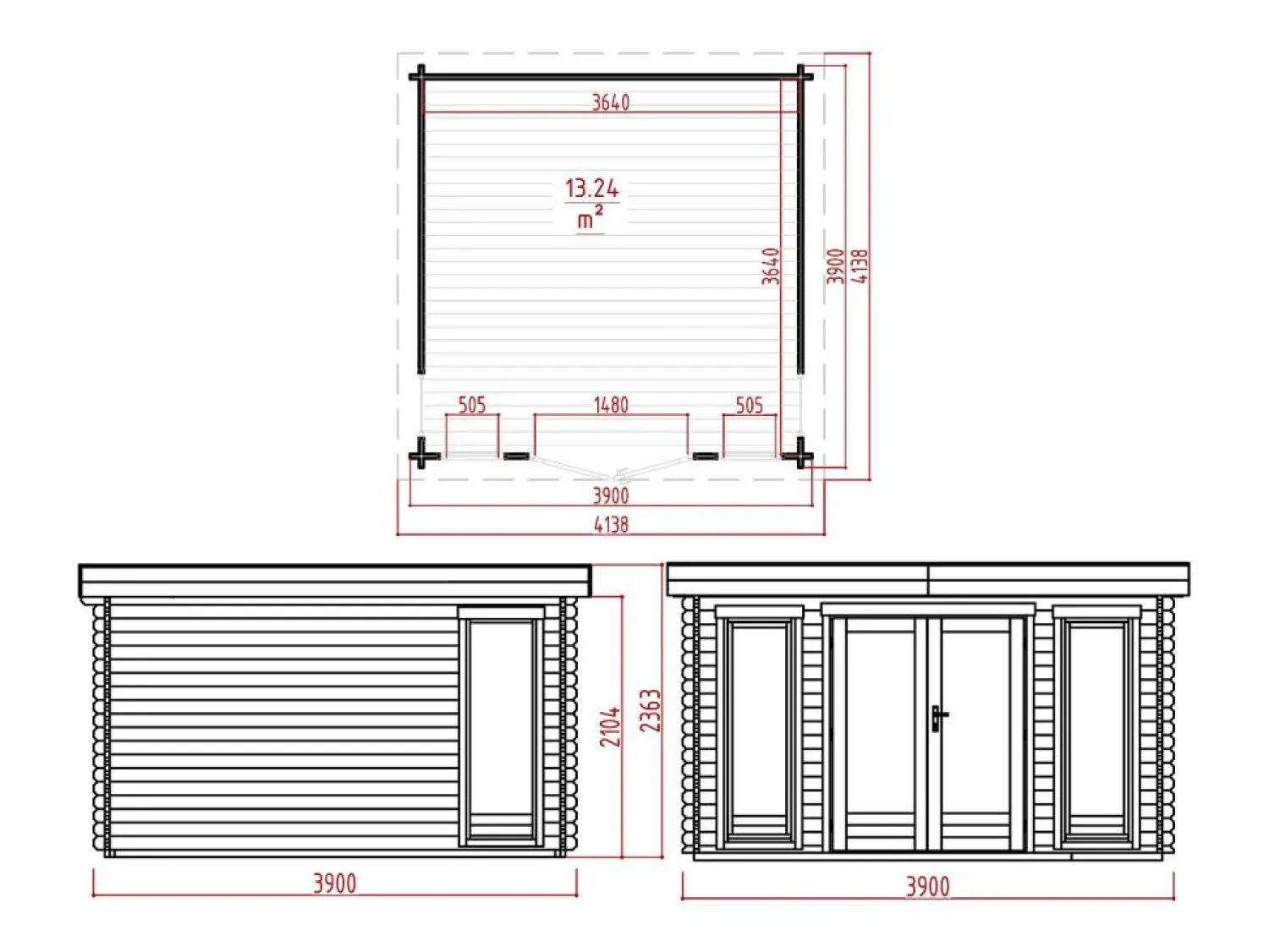 Best EXPERTLAND Estudio / oficina de jardín de madera 17,1 m² - Espesor 40 mm - BOESIA Color natural claro